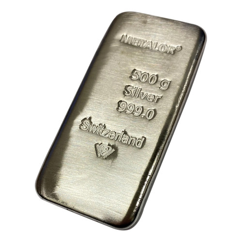 Metalor 500 gram silver bars - silver,