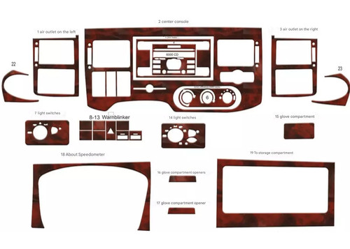 Wood look dash trim - dash, for