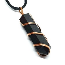 Black tourmaline pendant - black,