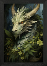 Fantasy Forest Dragon Framed