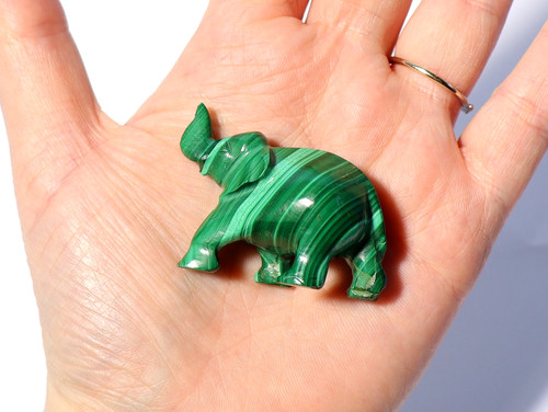 Vintage hand carved malachite - hand,