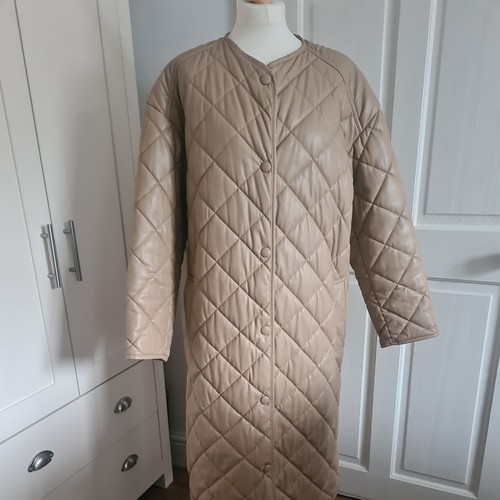 Zara beige quilted faux - beige,