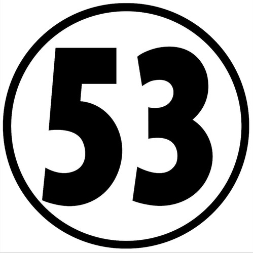 Herbie number car decal - 53,