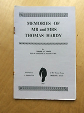 Memories of Mr and Mrs Thomas Hardy by Dorothy Meech 1963 illus. p/b Monograph