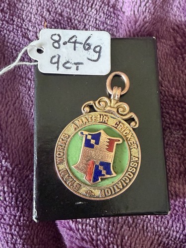 Antique 9ct gold enamel - &,