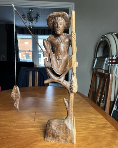 Carved sri lankan - carved, fisherman