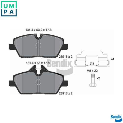 Brake pad set disc - brake,