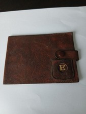 1950's Soft Leather Bi-fold Cheque Book Wallet Folder Brown "E"
