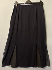 Navy Blue Lined Skirt Size 16 with Side Slits