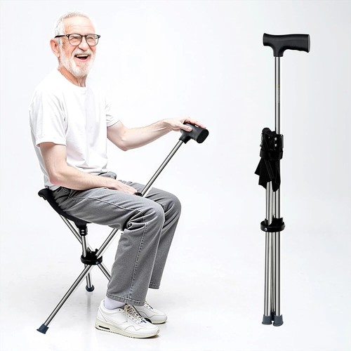 Folding walking stick seat - stick,