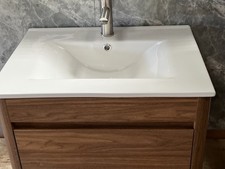 Bathroom Wall Hung Vanity wood effect large draw   60 cm