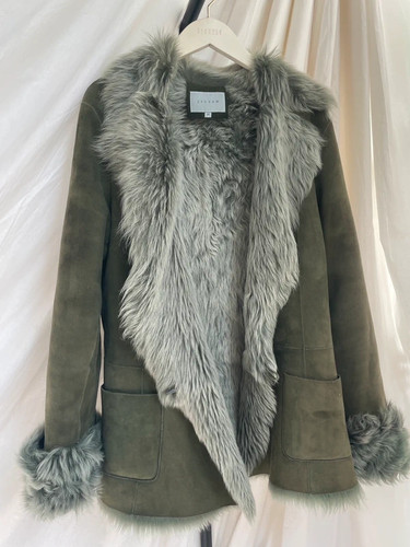 Jigsaw khaki toscana shearling - khaki,