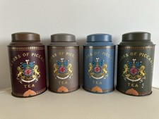 Jacksons of Piccadilly Large Vintage Tea Storage Tin Canisters Set Of 4