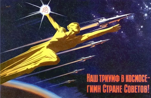 Ussr space propaganda poster - ussr,