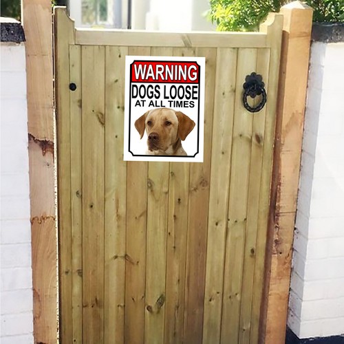 Warning dogs loose yellow - loose,