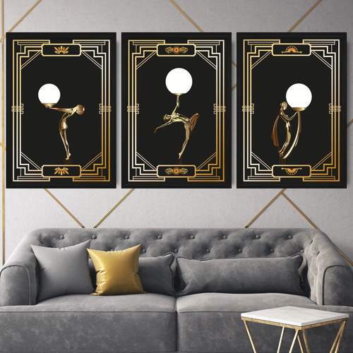 Art deco women gold - deco, effect