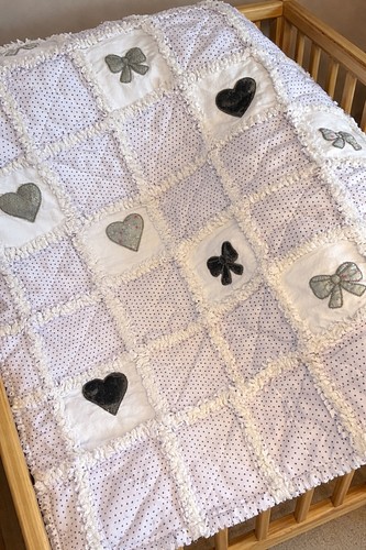 Rag baby cot quilt white - rag,