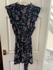 SAMYA NAVY PURPLE MIX  SKATER DRESS - UK 24