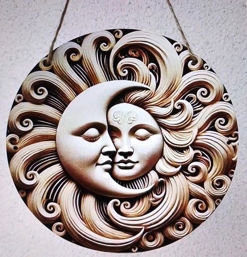 Retro boho sun moon 2d - boho,