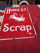 Retro HONEST SCRAP  Garage Advertising Metal Enamel Sign HEAVY