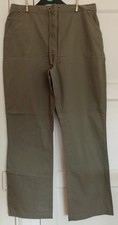 M&S CLASSIC 100% COTTON KHAKI TROUSERS SIZE 16
