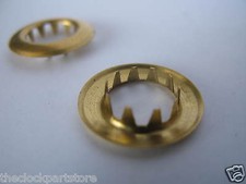 Keyhole grommets: Brass x 2 for clock repair 11-12mm I/D 19mm OD Longcase parts