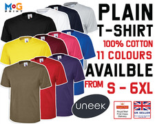 Men's Plain T-Shirt Unisex / Uneek Unisex Minimalist Colour Top Short Sleeve Tee