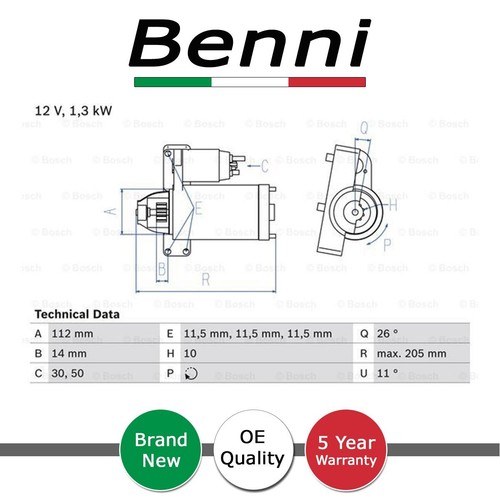 Starter motor benni fits 407 - starter,