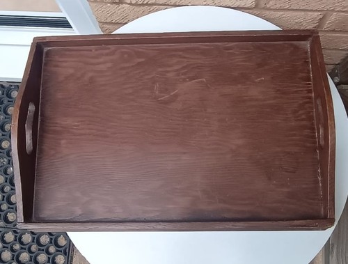 Vintage dark wooden serving - vintage,