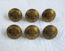 6x British Army:"DORSETSHIRE REGIMENT BRASS BUTTONS" (Small, 19mm, WW1-WW2 Era)