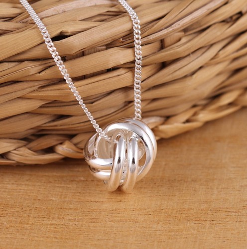 925 sterling silver love knot - silver,