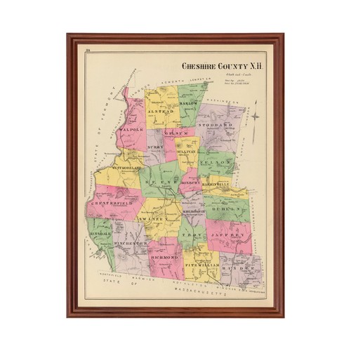 Old map cheshire county - of,