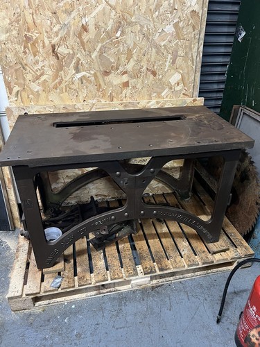 Vintage cast iron saw table - cast,