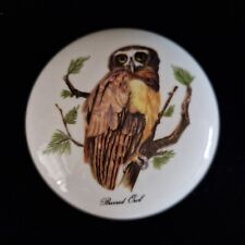 Michael Sutty Round Lidded Porcelain Trinket Box "Barred Owl"