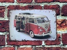 Classic Volkswagen VW Californian Campervan Distressed Metal Sign Large 8 x 12"
