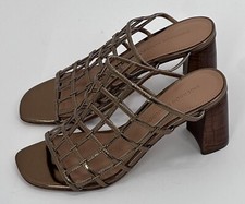 ⭐️ Sigerson Morrison Leather Cage Bronze Mules Sz 7