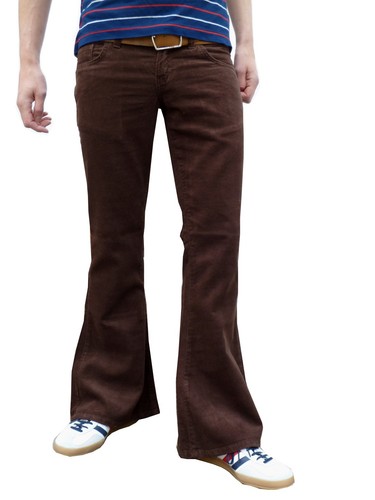 Mens brown corduroy flares - brown,