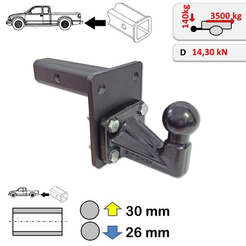 Towbar ball hitch adapter - ball,