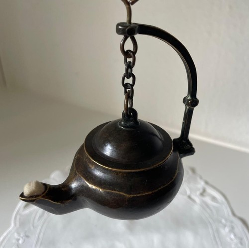 Antique oil lamp brass - antique,