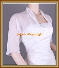 IVORY CHIFFON SHRUG/BOLERO/CAPE/WRAP/JACKET,1/2 Sleeve