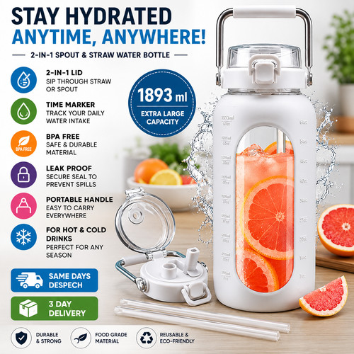Glass water bottle with - glass,