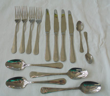 Jamie Oliver 18/10 Cutlery Set 14 pc missing 2 teaspoons ! Well used solid heavy