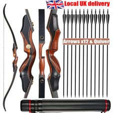 TOPARCHERY 60" Archery Takedown Recurve Bow / Arrows / Quiver Hunting Target