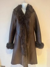 Celt Celtic and co real sheepskin Toscana waterfall coat shearling jacket UK 12