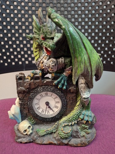 Gothic armoured dragon clock - gothic,