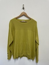 M&S Ribbed Jumper Size 24 Lime Green Boxy Raglan Sleeve Fine Knitted