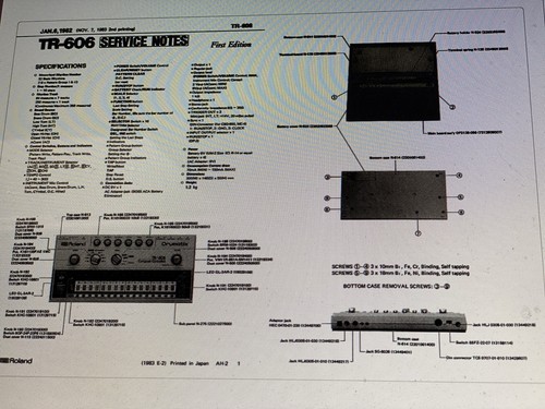 Roland 606 service - , manual