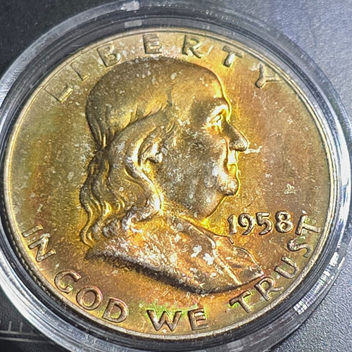 1958 franklin half dollar - 1958-d,