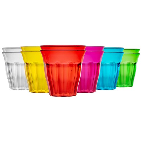 12x plastic coloured tumblers - 12x,
