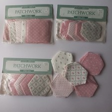 Vintage Laura Ashley Patchwork Fabric Pieces Pink Kate Trefoil Campion 4 Pks